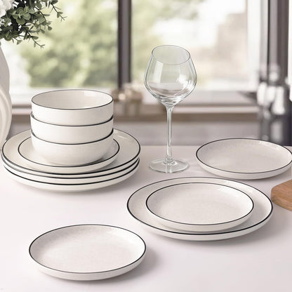 Ceramic Dinnerware Set with Plates and Bowls for Everyday Dining