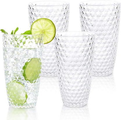 19oz Tritan Plastic Tumbler Set of 4 for Indoor & Outdoor Use