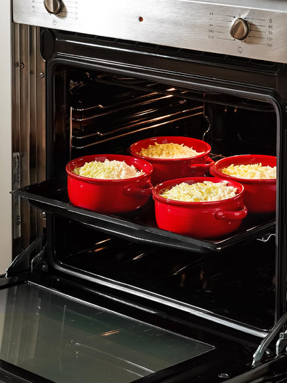 Set of 4 Ceramic Soup Bowls with Handles for Everyday Serving
