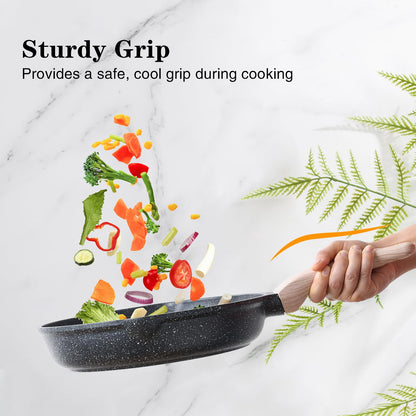 3-Piece Nonstick Frying Pan Set for Induction Cooking