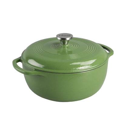 6-Quart Enamel Cast Iron Dutch Oven with Moisture-Sealing Lid for Cooking