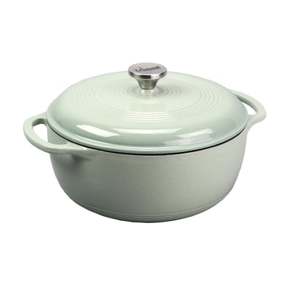 6-Quart Enamel Cast Iron Dutch Oven with Moisture-Sealing Lid for Cooking