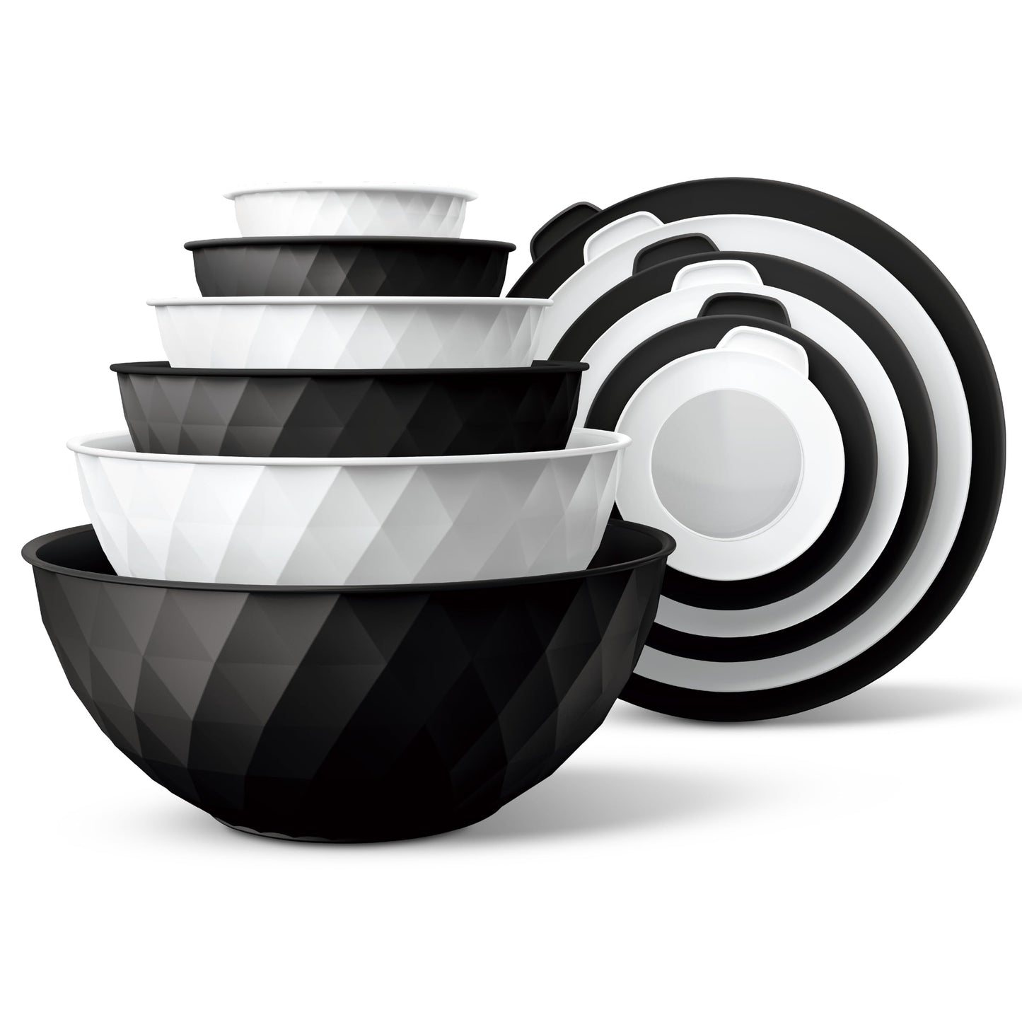 12-Piece Nesting Mixing Bowl Set with Lids for Food Prep & Storage