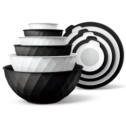 12-Piece Nesting Mixing Bowl Set with Lids for Food Prep & Storage