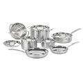 Cuisinart Piece Cookware Set, MultiClad Pro Triple Ply, Silver