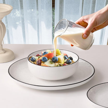 Ceramic Dinnerware Set with Plates and Bowls for Everyday Dining