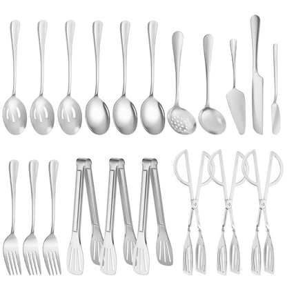 ZLMTZDJD Stainless Steel Serving Utensils Set -Serving Utensils Set for Parties