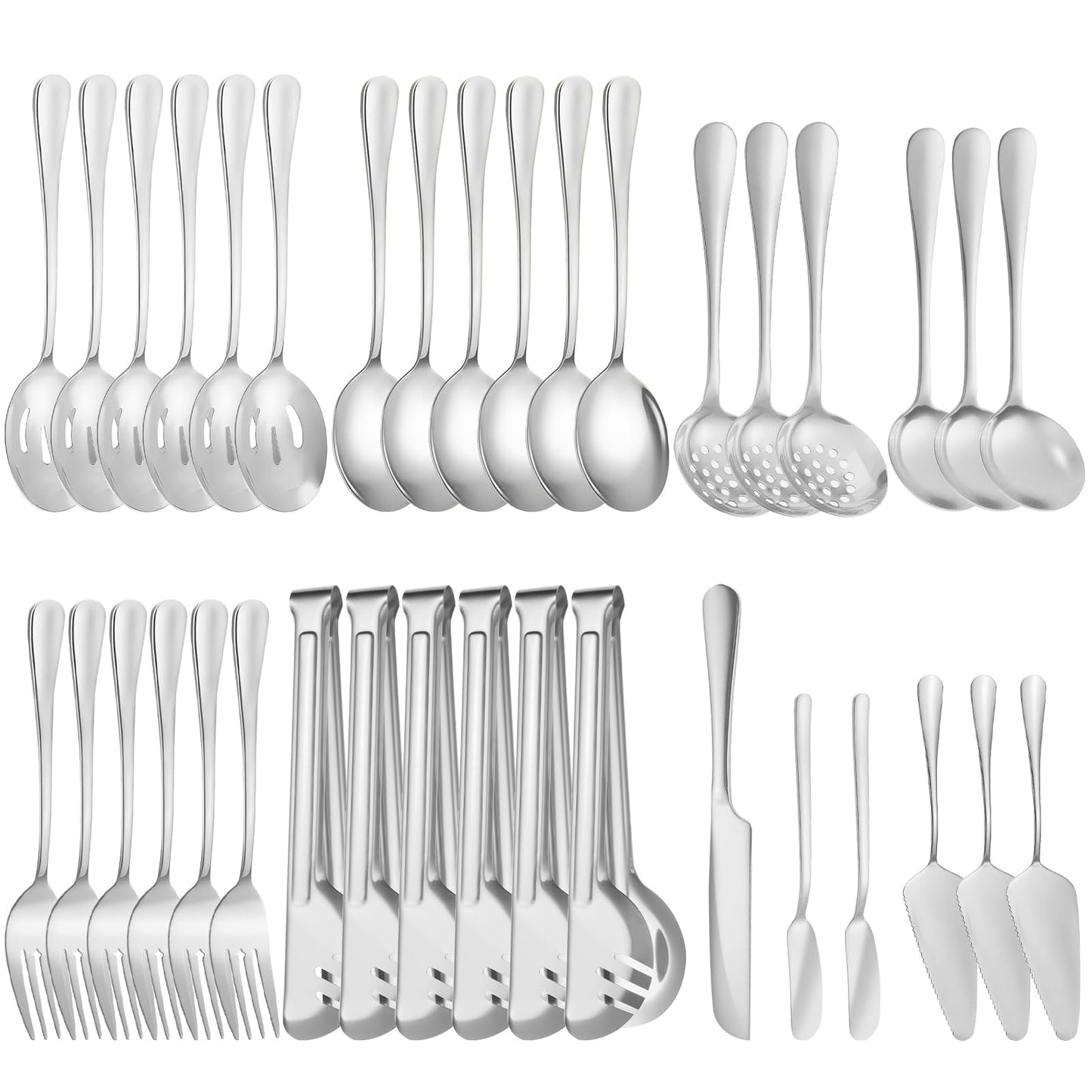 ZLMTZDJD Stainless Steel Serving Utensils Set -Serving Utensils Set for Parties