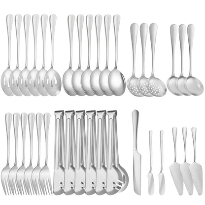 ZLMTZDJD Stainless Steel Serving Utensils Set -Serving Utensils Set for Parties