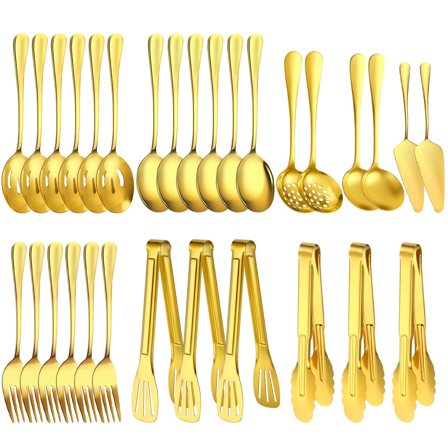 ZLMTZDJD Stainless Steel Serving Utensils Set -Serving Utensils Set for Parties