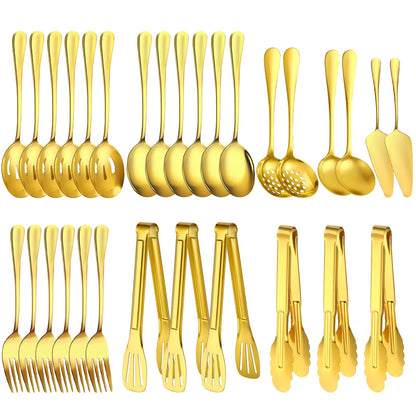 ZLMTZDJD Stainless Steel Serving Utensils Set -Serving Utensils Set for Parties