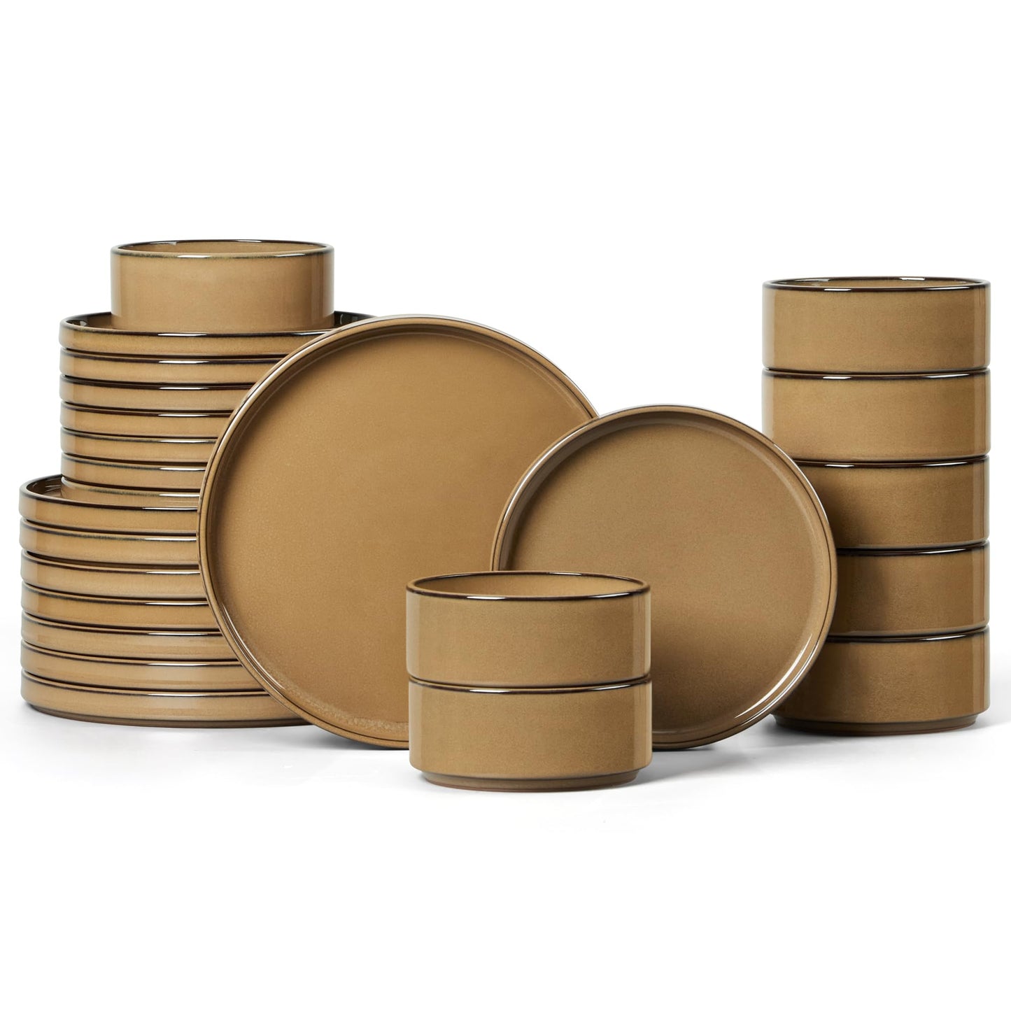 LIANYU Dinnerware Plates and Bowls Sets