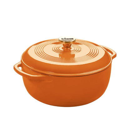 6-Quart Enamel Cast Iron Dutch Oven with Moisture-Sealing Lid for Cooking