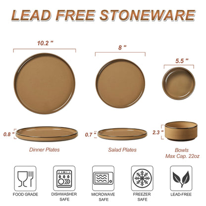 LIANYU Dinnerware Plates and Bowls Sets