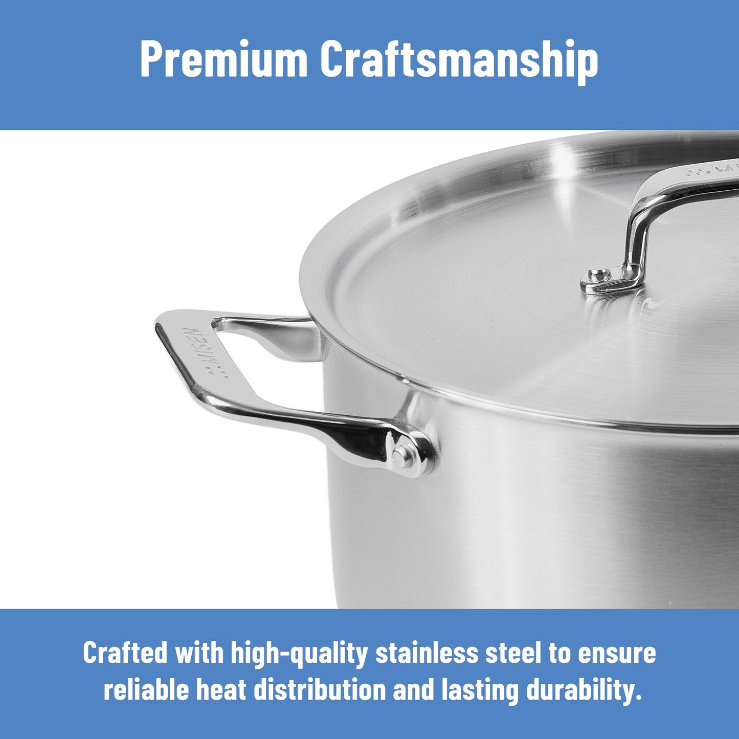 Stainless Steel Stock Pot with Lid for Soup, Stew & Cooking
