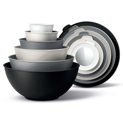 12-Piece Nesting Mixing Bowl Set with Lids for Food Prep & Storage