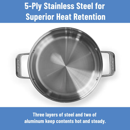 Stainless Steel Stock Pot with Lid for Soup, Stew & Cooking