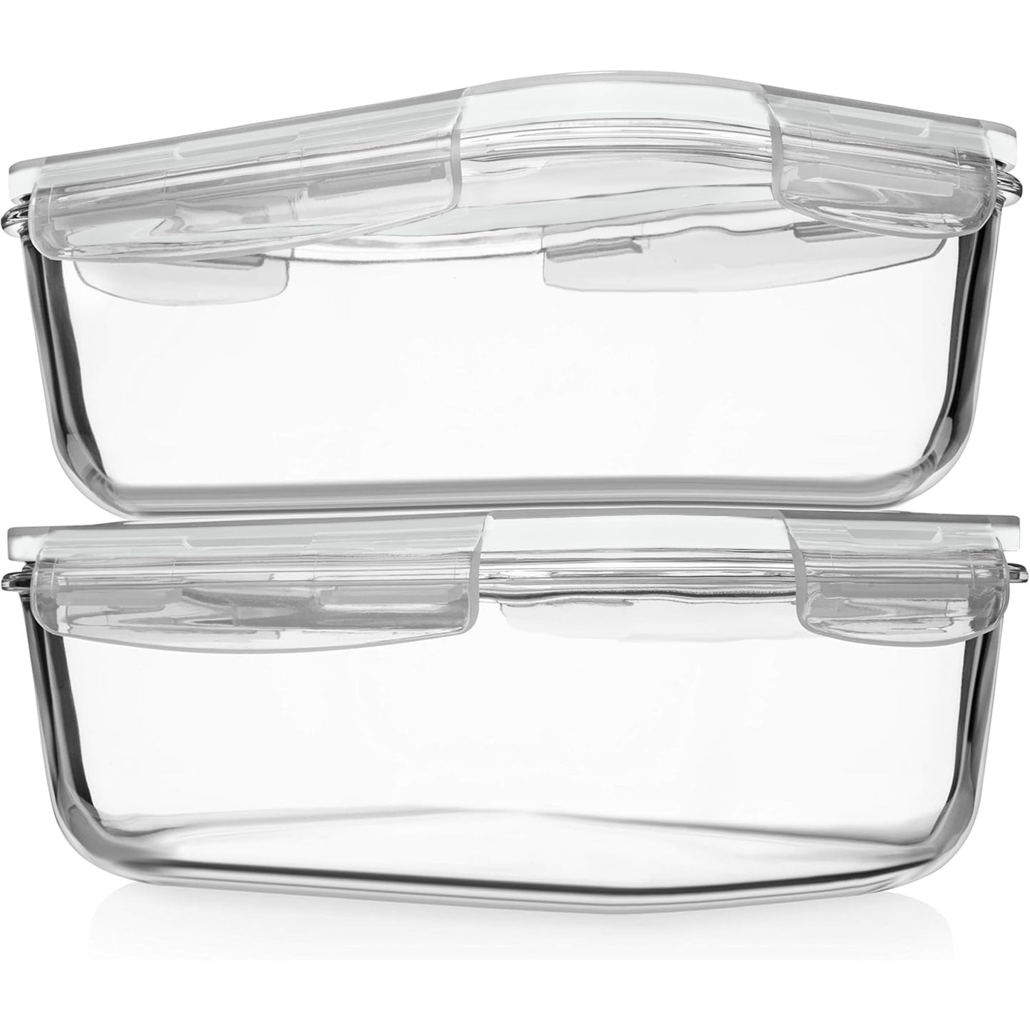 Razab 4 PC 1860ml / 63 Oz / 8 Cups Large Glass Food Storage Containers with Lids - Glass Meal Prep Containers for Roasting & Storing Leftover, Lunch Container with Lids, Microwave & Oven Safe