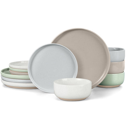LIANYU Dinnerware Plates and Bowls Sets