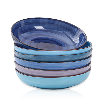 Porcelain Salad Pasta Bowls with Wide Shallow Design for Serving