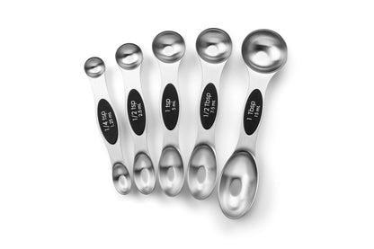 Stainless Steel Measuring Cups & Spoons Set with Magnetic Handles for Cooking
