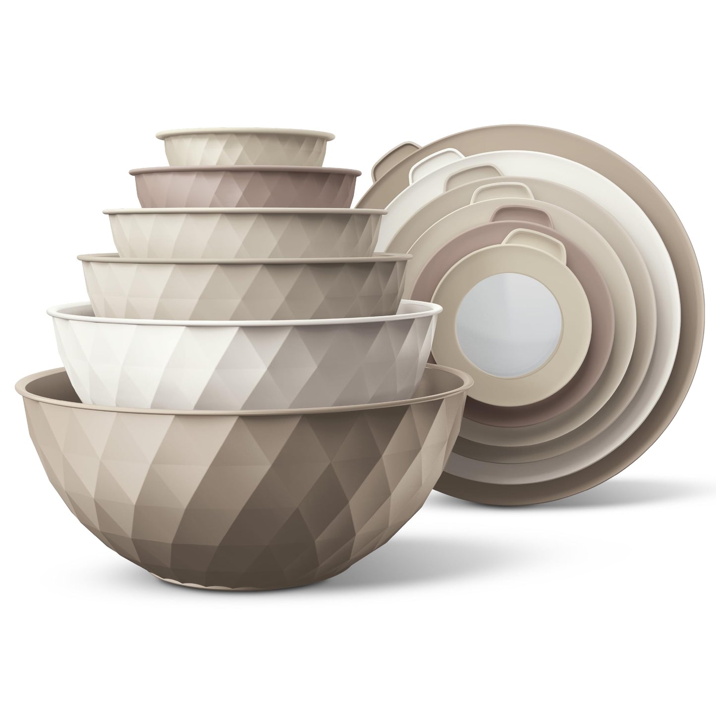 12-Piece Nesting Mixing Bowl Set with Lids for Food Prep & Storage