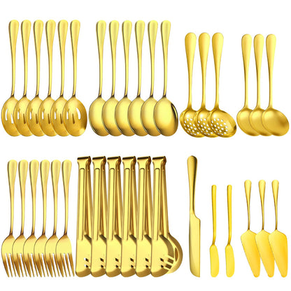 ZLMTZDJD Stainless Steel Serving Utensils Set -Serving Utensils Set for Parties