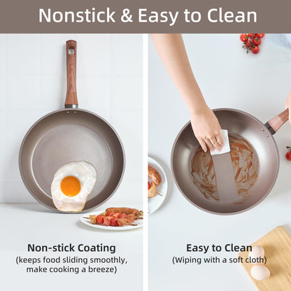 12-Piece Nonstick Pots & Pans Set with Frying Pan & Steamer