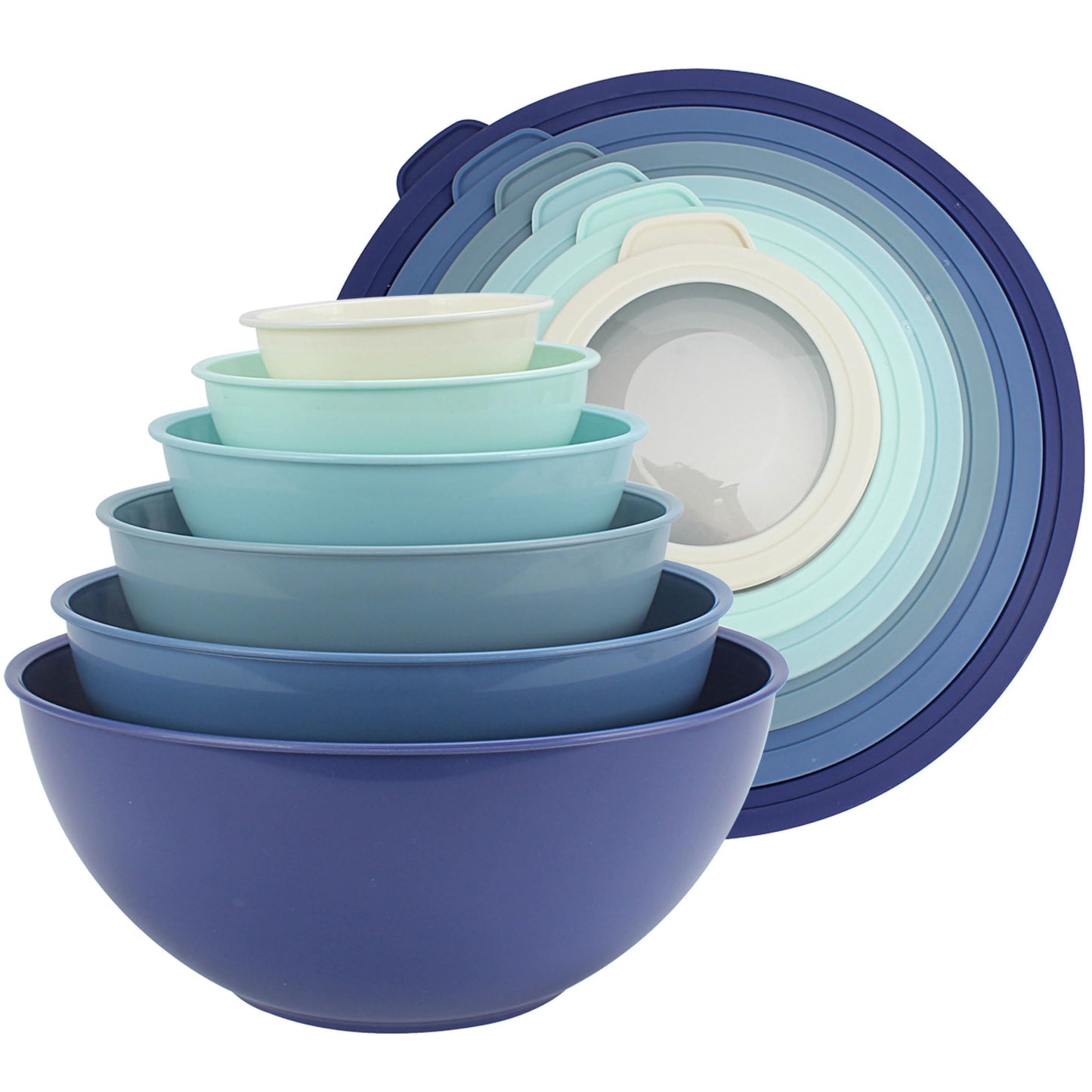 12-Piece Nesting Mixing Bowl Set with Lids for Food Prep & Storage