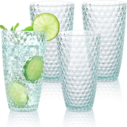 19oz Tritan Plastic Tumbler Set of 4 for Indoor & Outdoor Use
