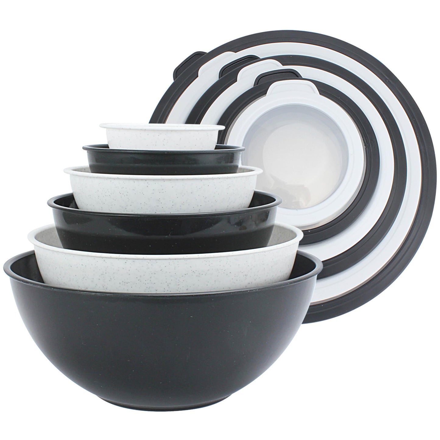 12-Piece Nesting Mixing Bowl Set with Lids for Food Prep & Storage