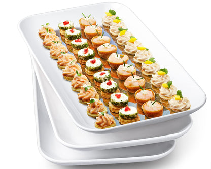 14-Inch Porcelain Serving Platter Set of 3 for Entertaining & Dining