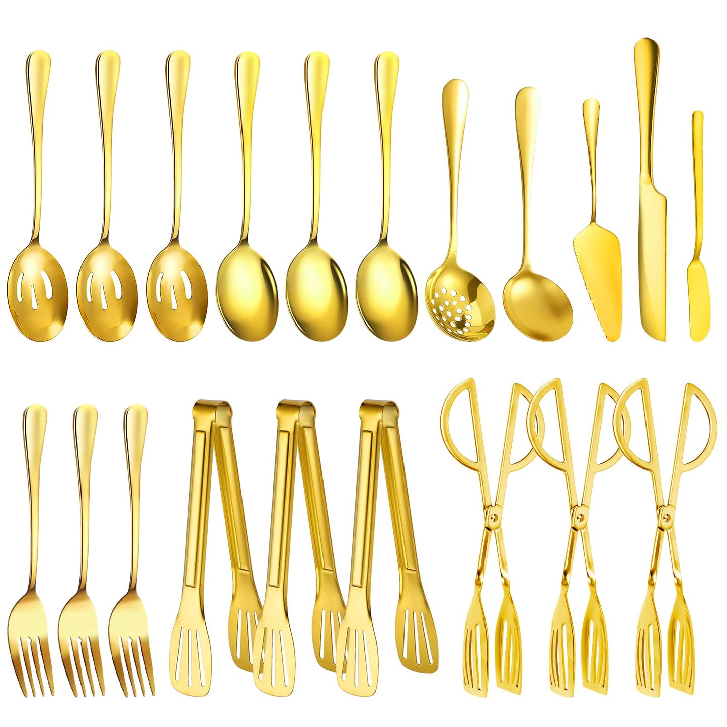 ZLMTZDJD Stainless Steel Serving Utensils Set -Serving Utensils Set for Parties