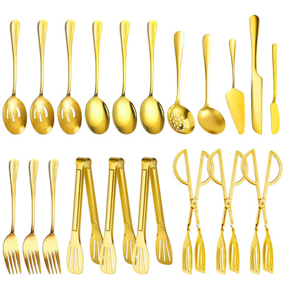 ZLMTZDJD Stainless Steel Serving Utensils Set -Serving Utensils Set for Parties