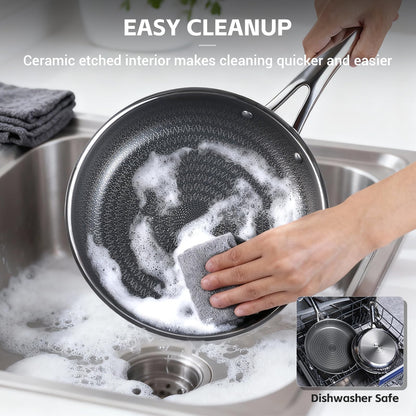 Ammeloo Hybrid Tri-Ply Stainless Steel Frying Pan Set