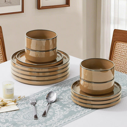 LIANYU Dinnerware Plates and Bowls Sets