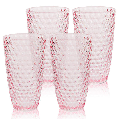 19oz Tritan Plastic Tumbler Set of 4 for Indoor & Outdoor Use