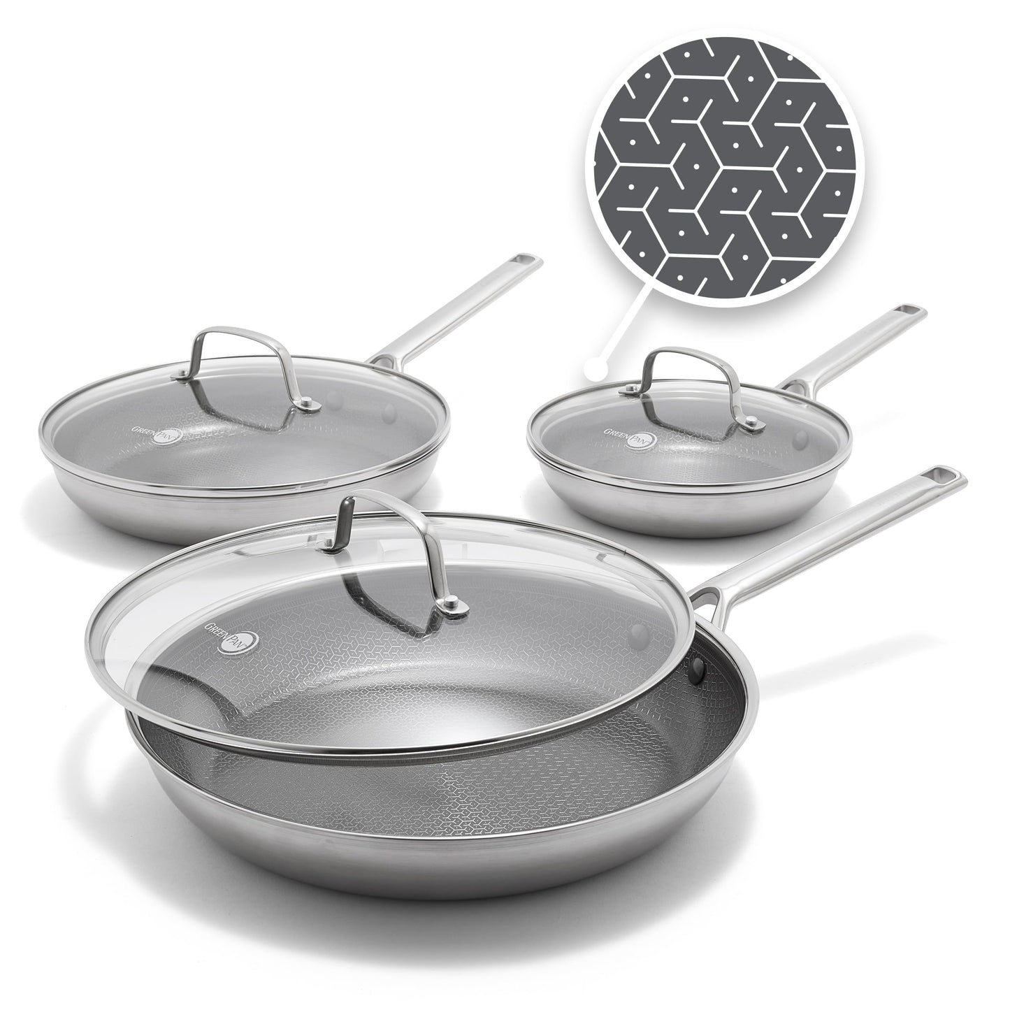 GreenPan Hybrid Nonstick Stainless Steel Frying Pan Set