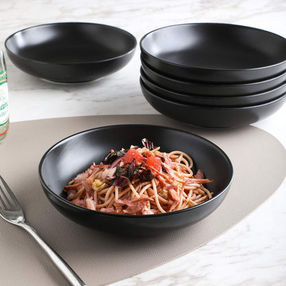 Porcelain Salad Pasta Bowls with Wide Shallow Design for Serving