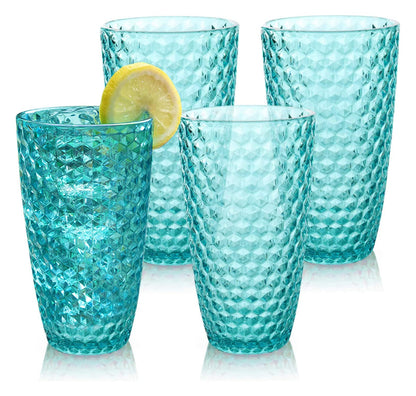 19oz Tritan Plastic Tumbler Set of 4 for Indoor & Outdoor Use