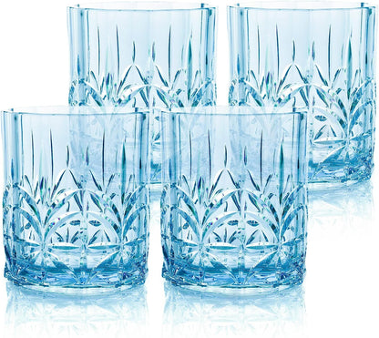 13oz Tritan Plastic Tumbler Set of 4 for Everyday Drinking & Serving