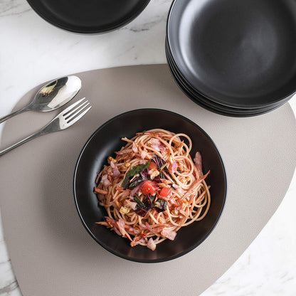 Porcelain Salad Pasta Bowls with Wide Shallow Design for Serving