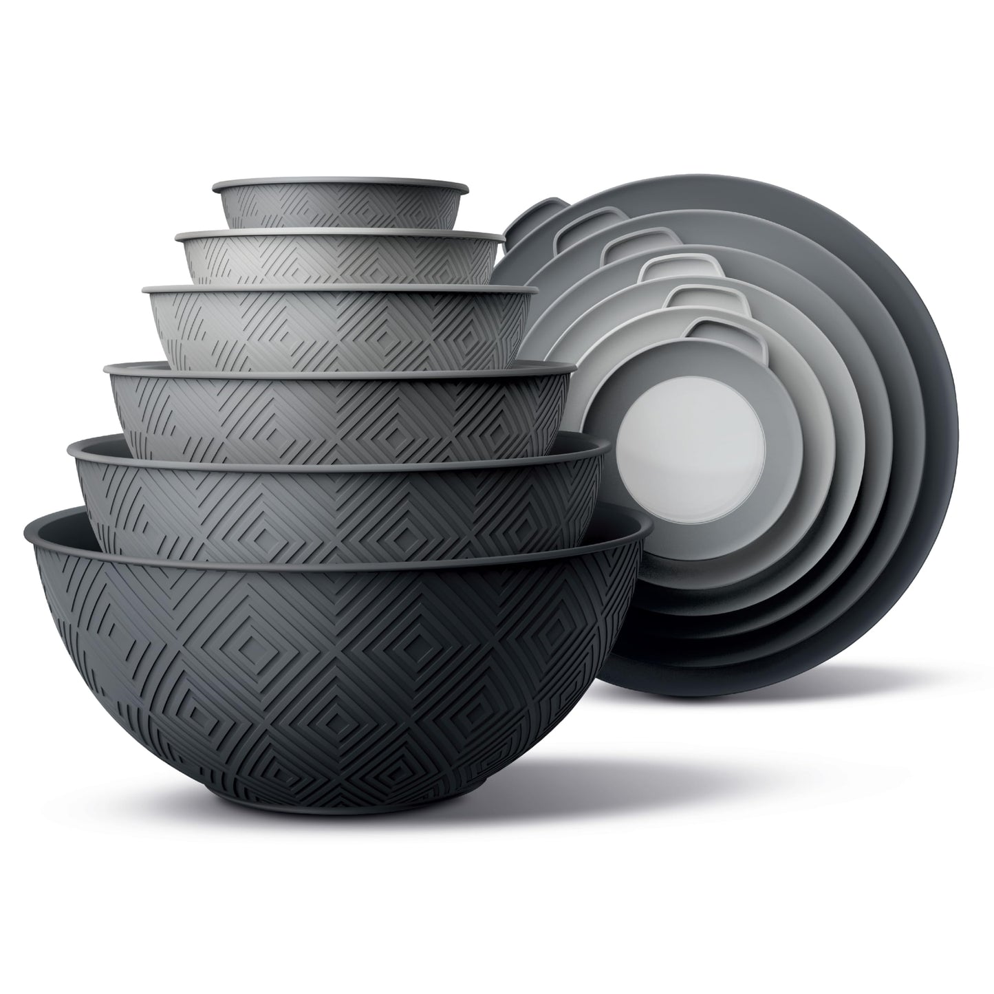 12-Piece Nesting Mixing Bowl Set with Lids for Food Prep & Storage
