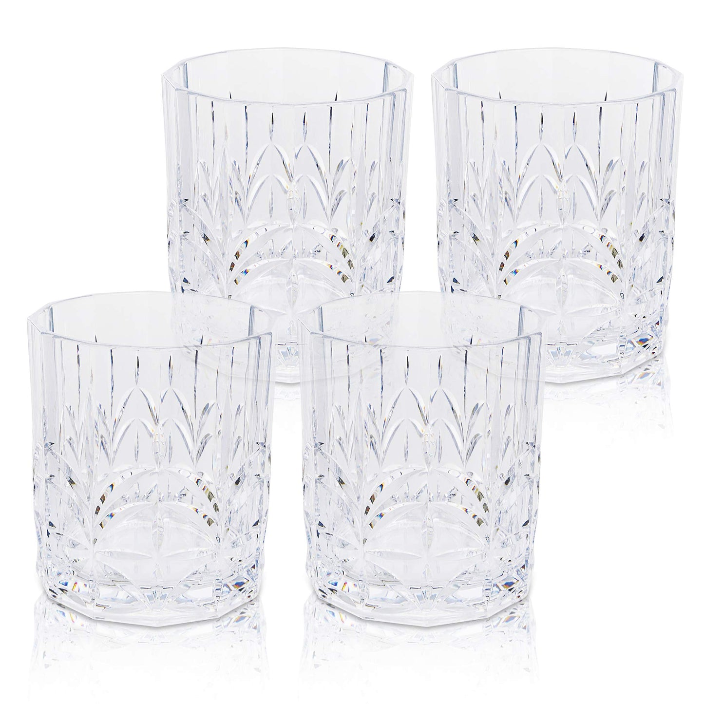 13oz Tritan Plastic Tumbler Set of 4 for Everyday Drinking & Serving