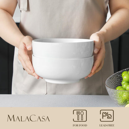 MALACASA Porcelain Serving Bowls Set, Series REGULAR
