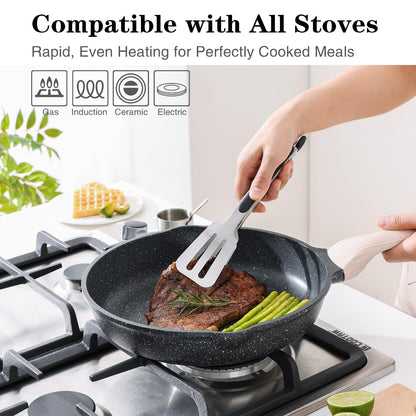 3-Piece Nonstick Frying Pan Set for Induction Cooking