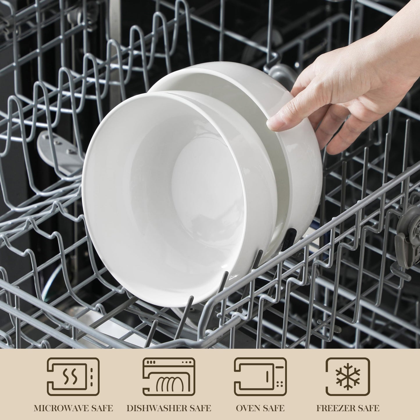 MALACASA Porcelain Serving Bowls Set, Series REGULAR