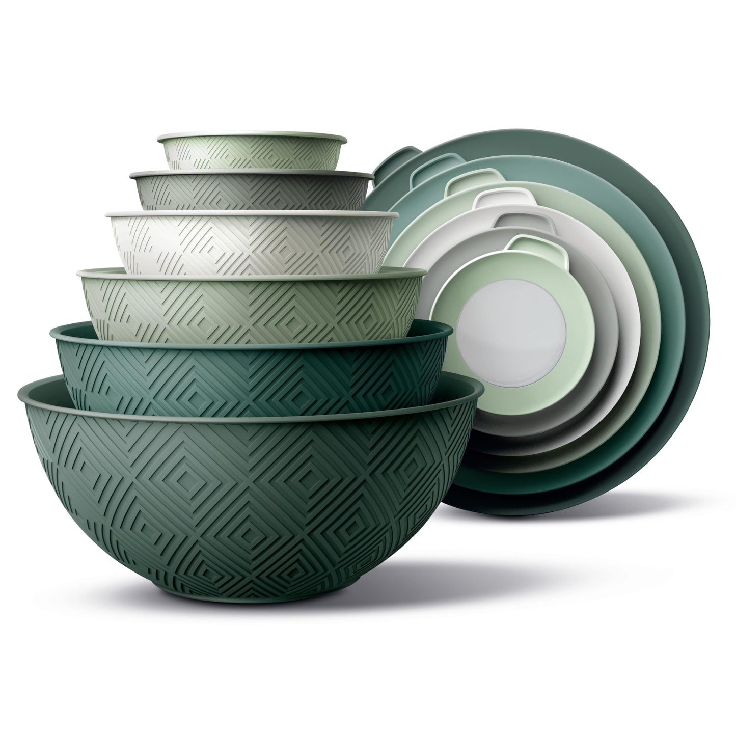 12-Piece Nesting Mixing Bowl Set with Lids for Food Prep & Storage
