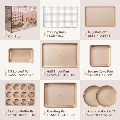 9-Piece Nonstick Bakeware Set with Cookie Sheets, Cake Pans & Muffin Tin