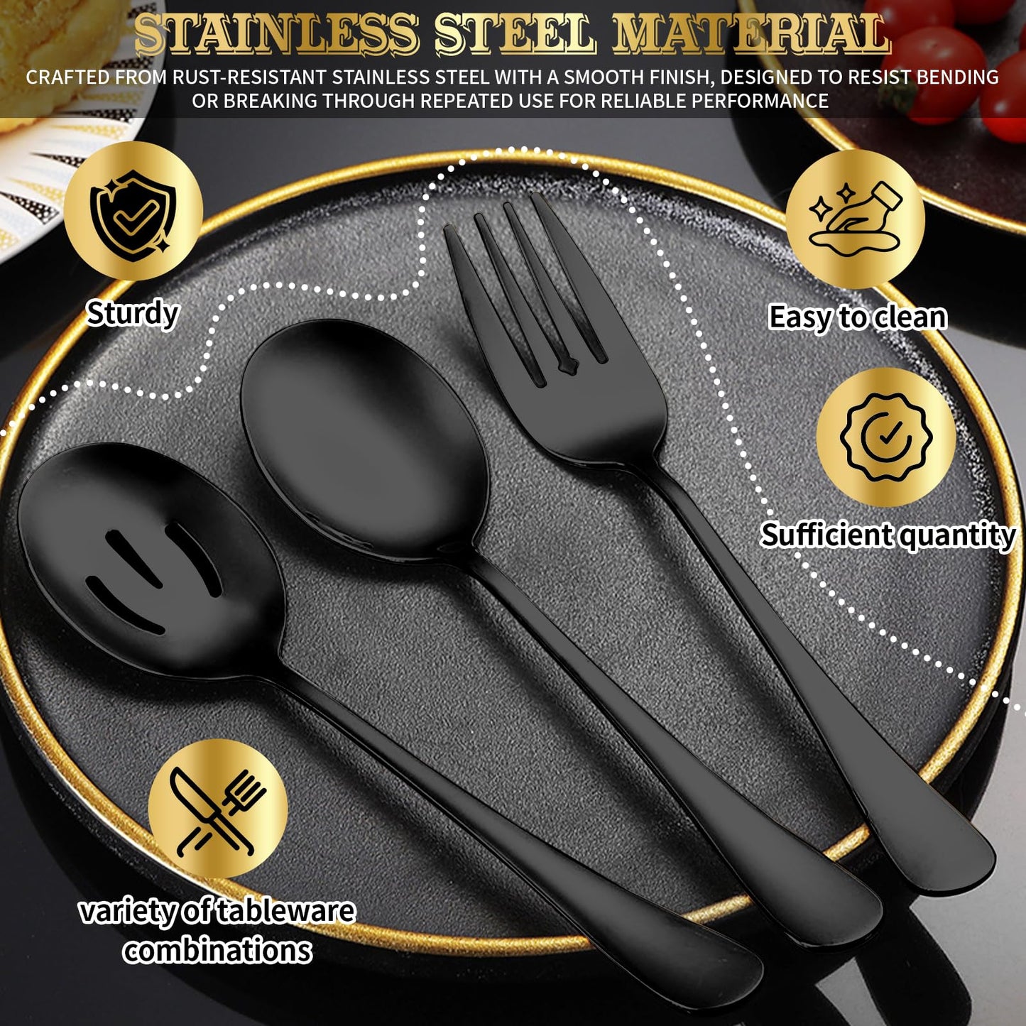 ZLMTZDJD Stainless Steel Serving Utensils Set -Serving Utensils Set for Parties